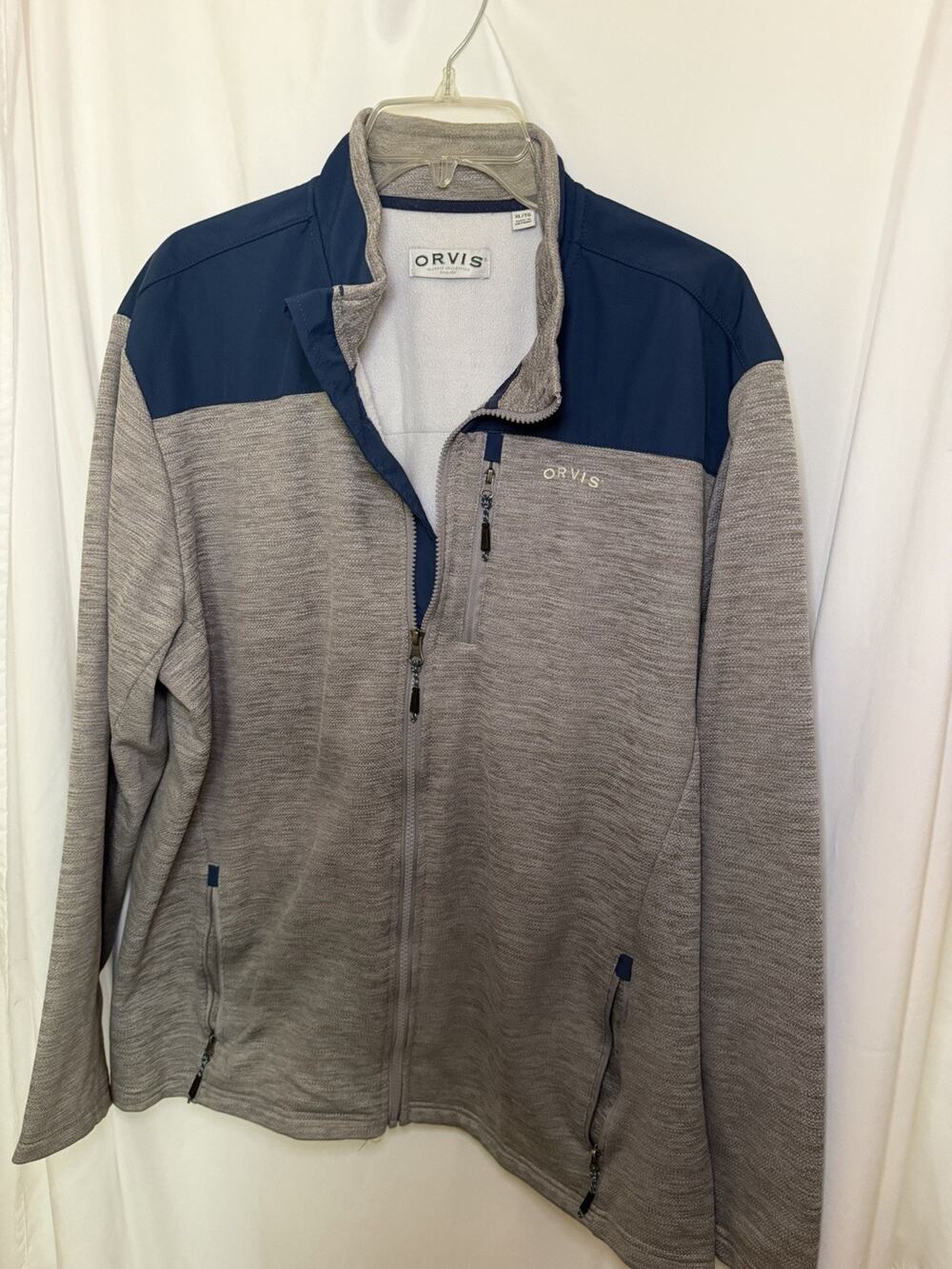 OOORVIS MEN'S FULL ZIP SWEATSHIRT JACKET SIZE XL GRAY LONG SLEEVES W/POCKETS